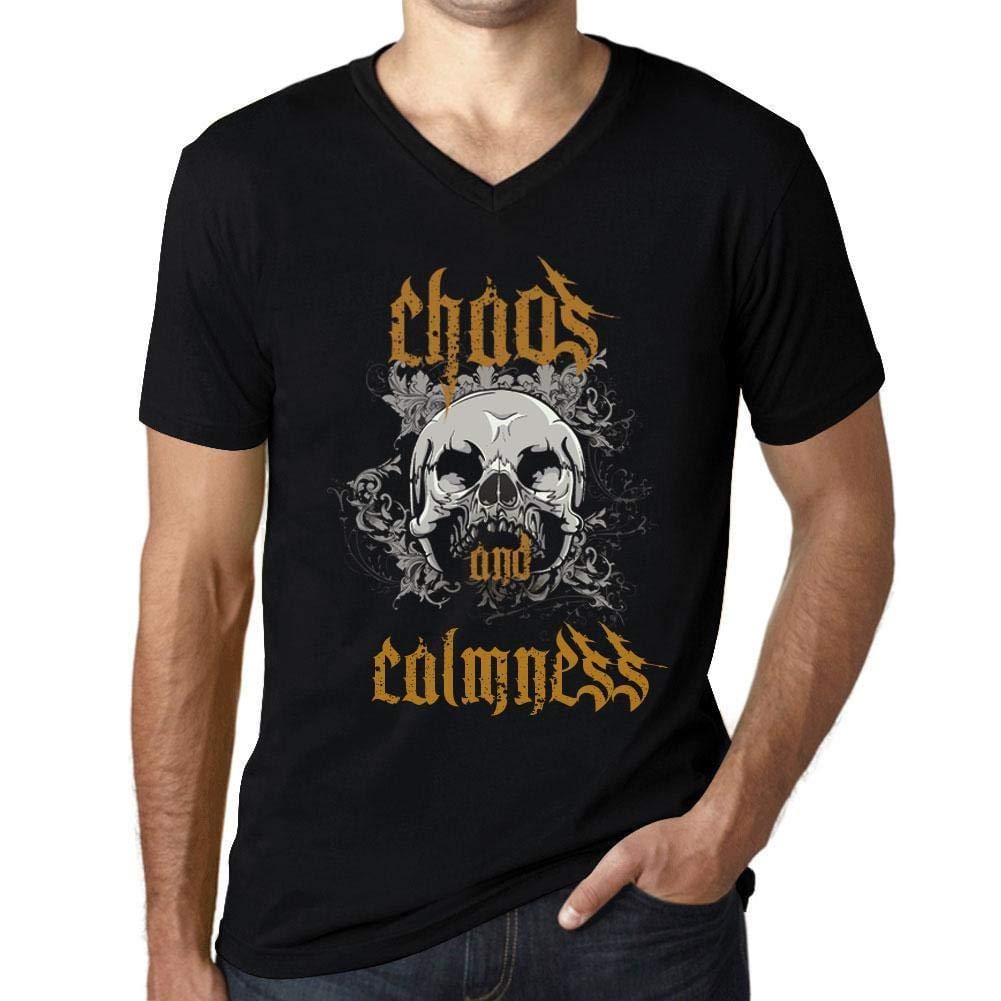 Ultrabasic - Homme Graphique Col V Tee Shirt Chaos and Calmness Noir Profond