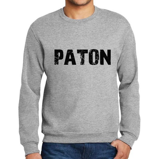 Ultrabasic Homme Imprimé Graphique Sweat-Shirt Popular Words Paton Gris Chiné