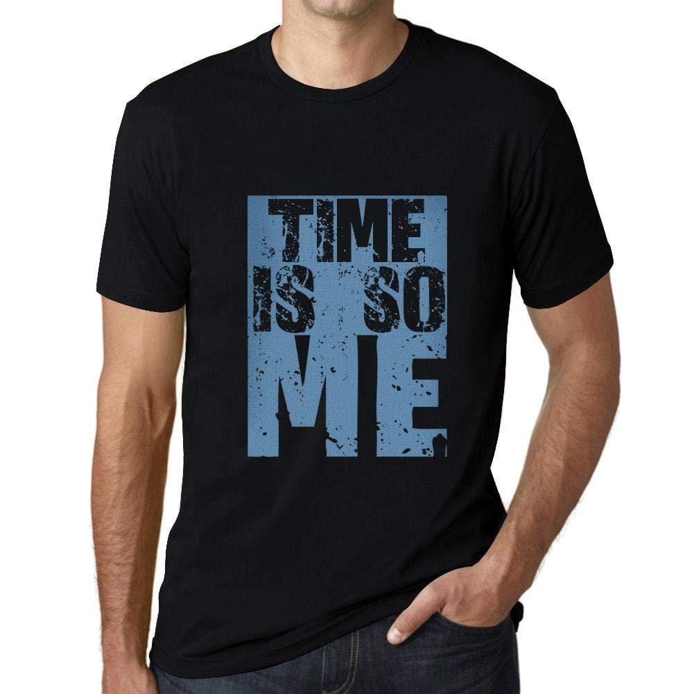 Herren T-Shirt Graphique Time is So Me Noir Profond