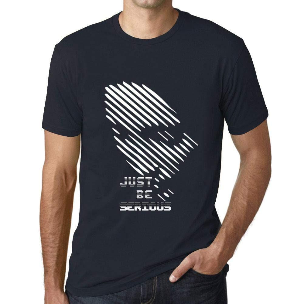 Ultrabasic - Herren T-Shirt Graphique Just be Serious Marine