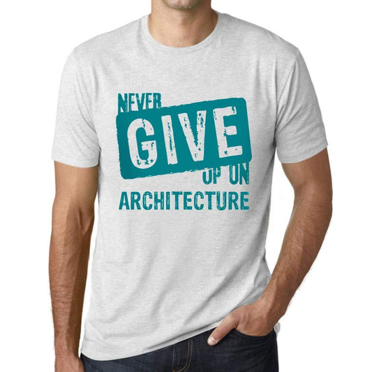 Ultrabasic Homme T-Shirt Graphique Never Give Up on Architecture Blanc Chiné