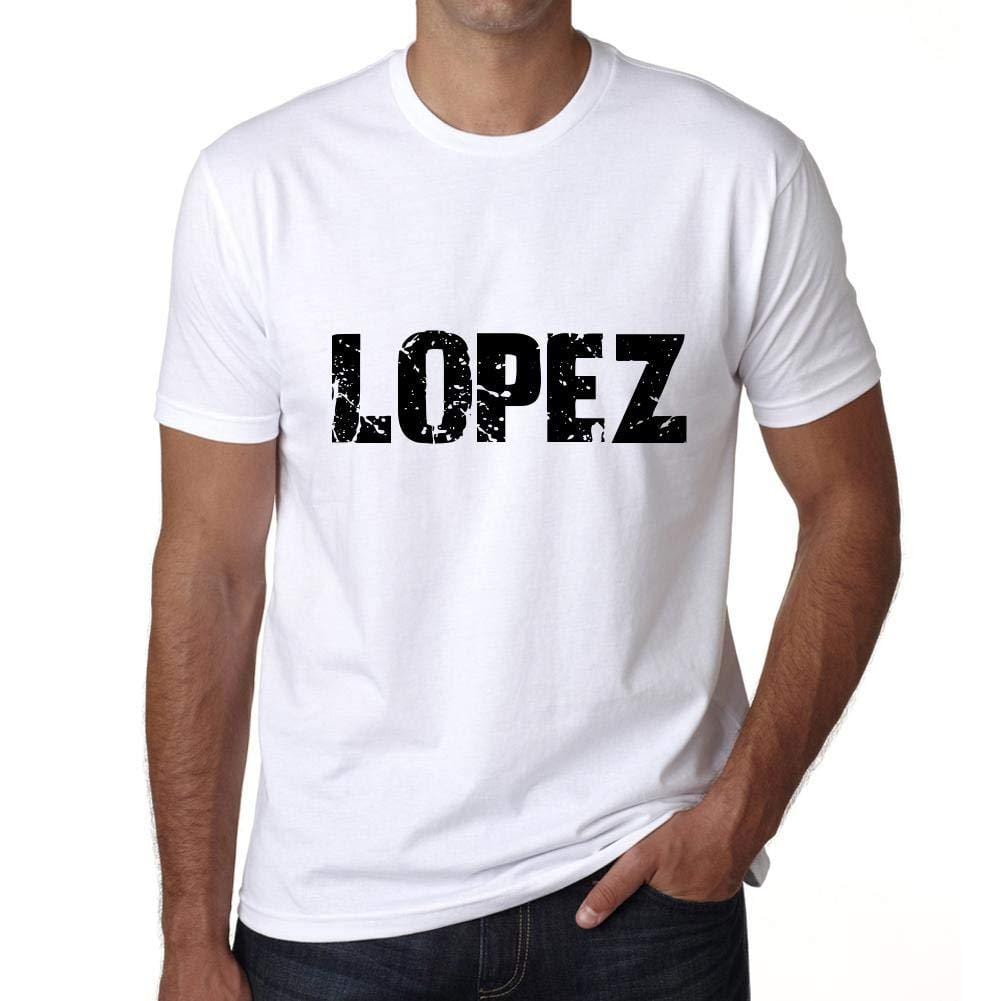 Ultrabasic ® Nom de Famille Fier Homme T-Shirt Nom de Famille Idées Cadeaux Tee Lopez Blanc