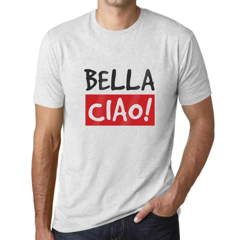 Homme T-Shirt Graphique Imprimé Vintage Tee Bella Ciao Blanc Chiné
