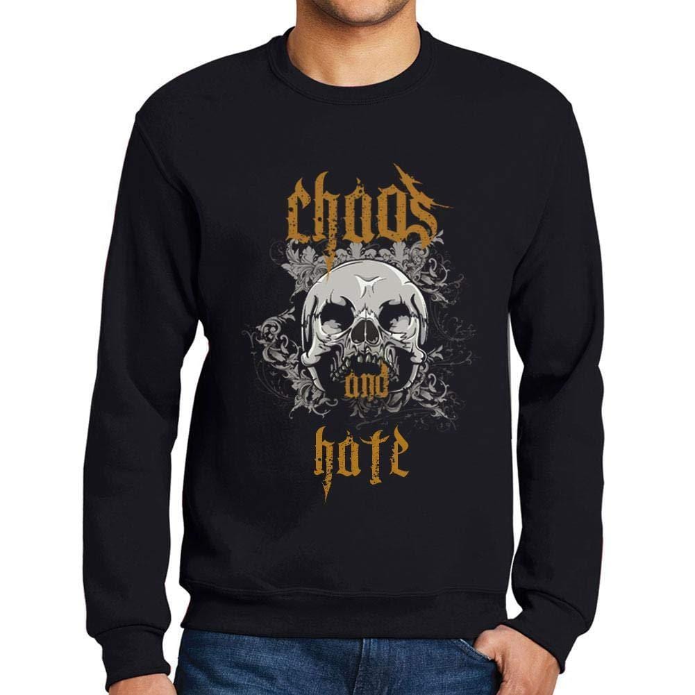 Ultrabasic - Homme Imprimé Graphique Sweat-Shirt Chaos and Hate Noir Profond