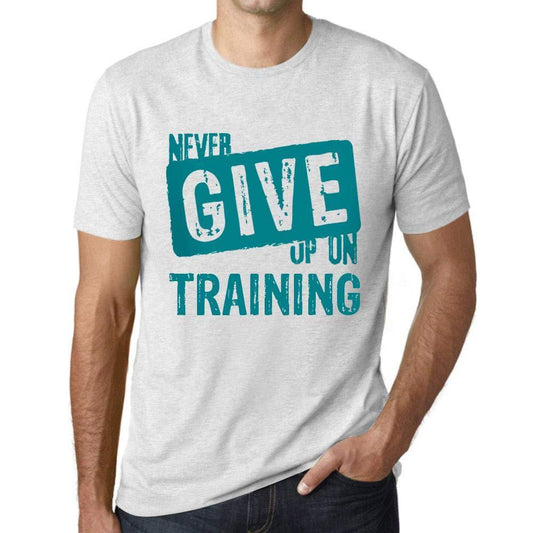 Ultrabasic Homme T-Shirt Graphique Never Give Up on Training Blanc Chiné