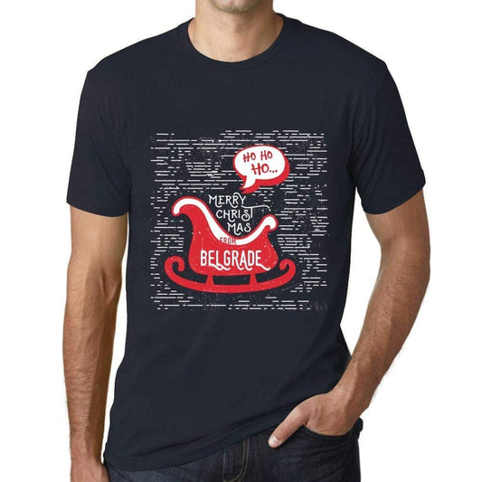 Ultrabasic Homme T-Shirt Graphique Merry Christmas from Belgrade Marine