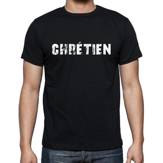 Chrétien, T-Shirt für Herren, aus Baumwolle, rund, schwarz