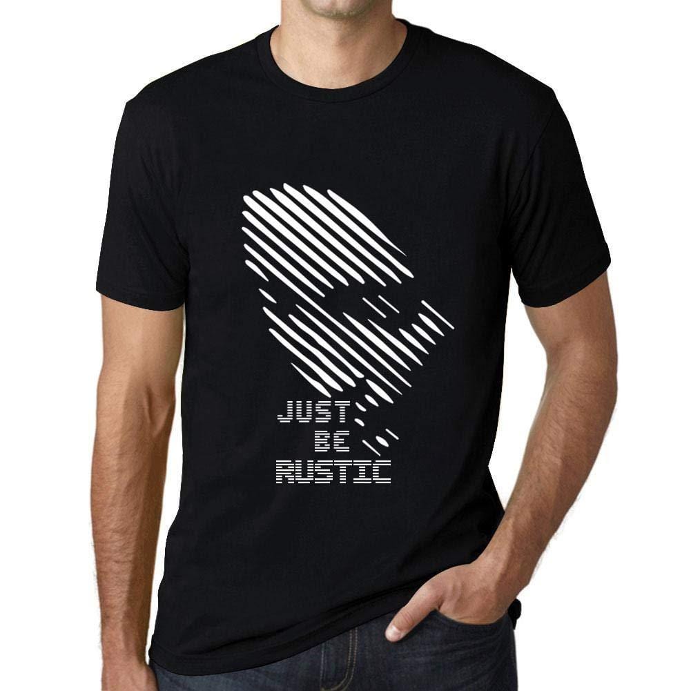 Ultrabasic - Herren T-Shirt Graphique Just be Rustic Noir Profond
