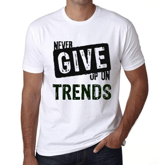 Ultrabasic Homme T-Shirt Graphique Never Give Up on Trends Blanc