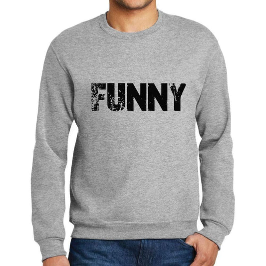 Ultrabasic Homme Imprimé Graphique Sweat-Shirt Popular Words Funny Gris Chiné