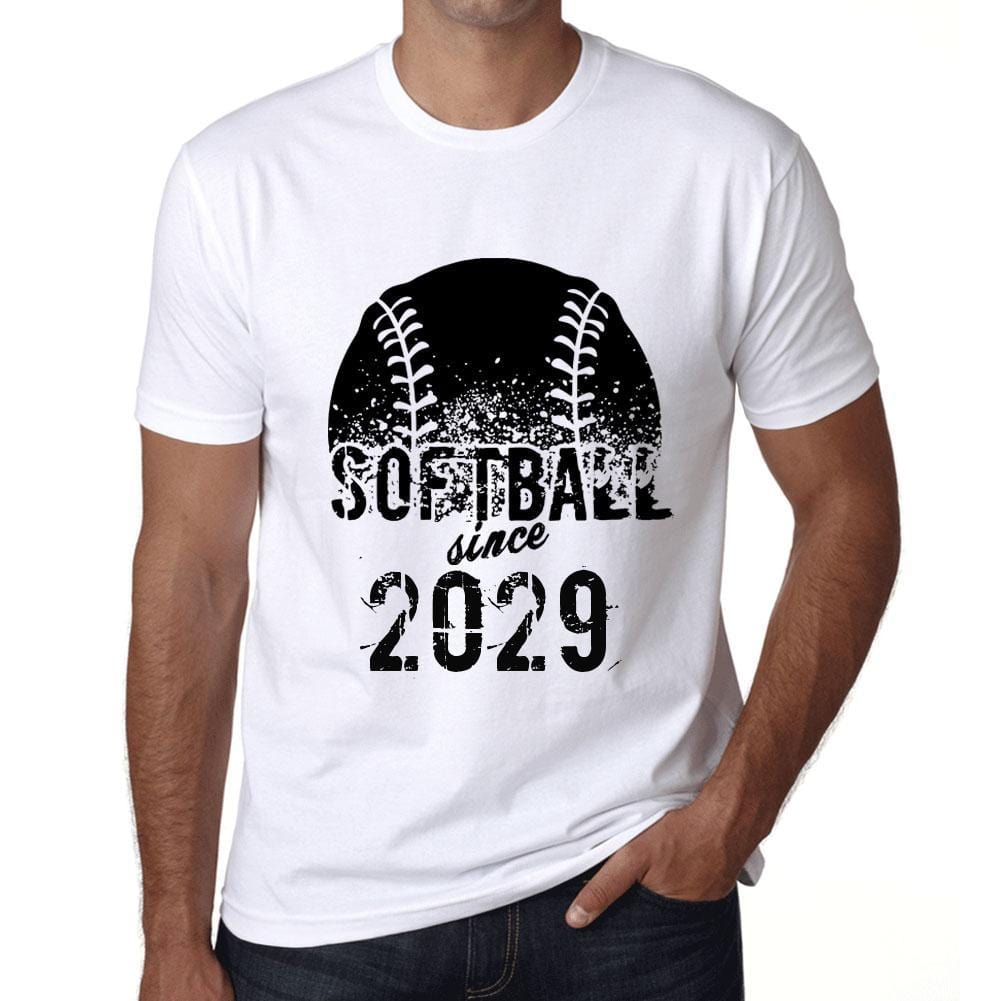Men&rsquo;s Graphic T-Shirt Softball Since 2029 White - Ultrabasic