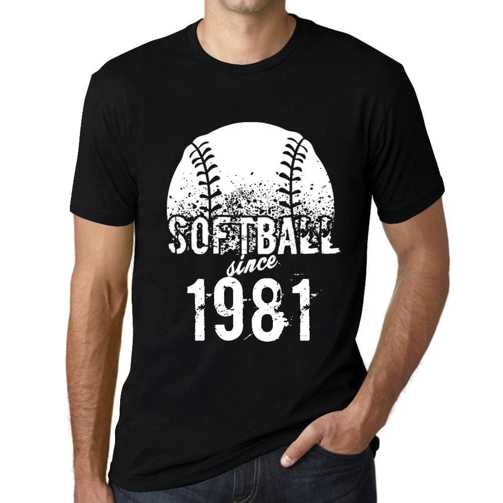 Men’s <span>Graphic</span> T-Shirt Softball Since 1981 Deep Black - ULTRABASIC