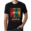 Men's Graphic T-Shirt Surf Summer Time MAZATLAN Deep Black