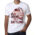 Men's Graphic T-Shirt Strong Wolf And BATTLING White