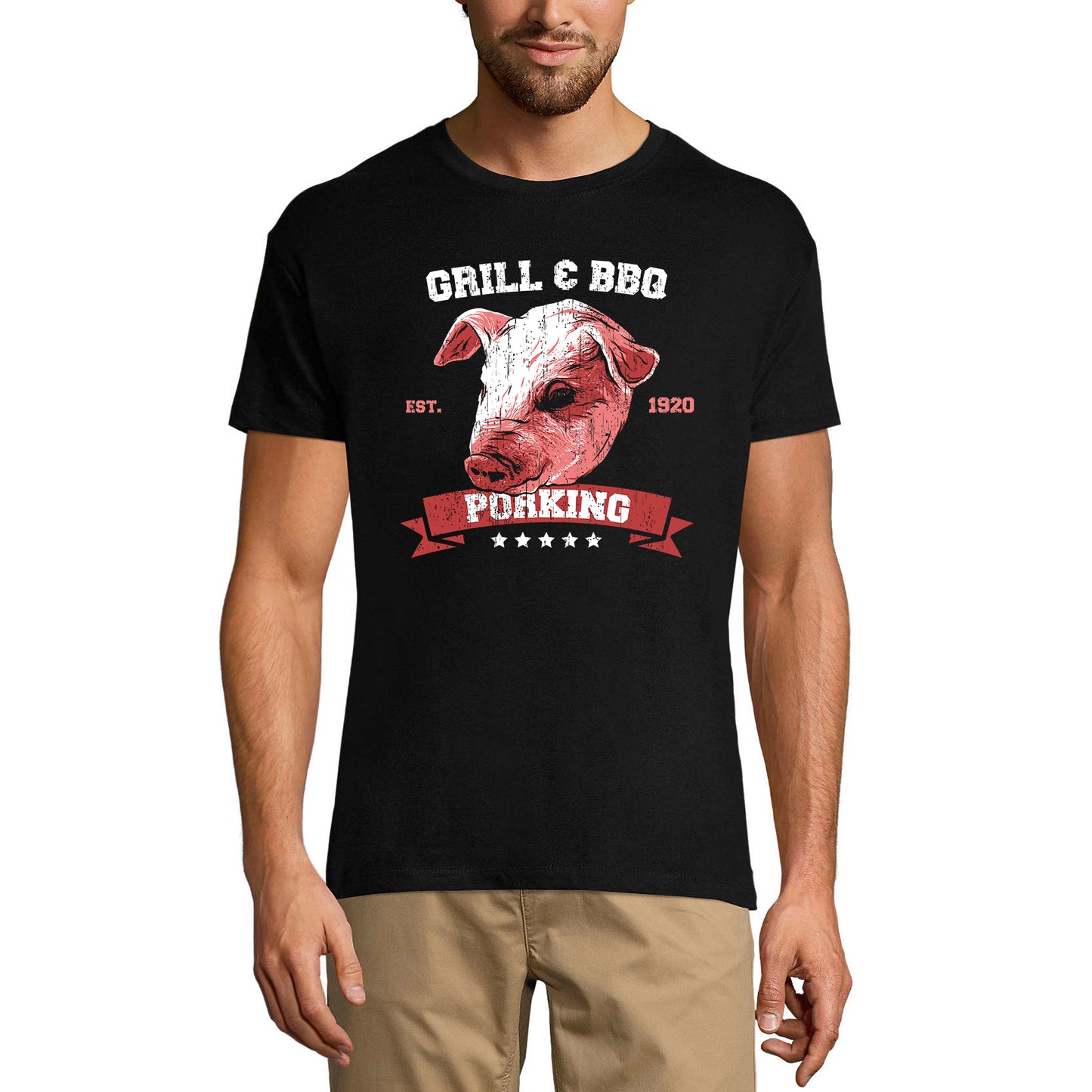 ULTRABASIC T-shirt graphique pour hommes Grill and BBQ Porking - Chemise barbecue pour hommes