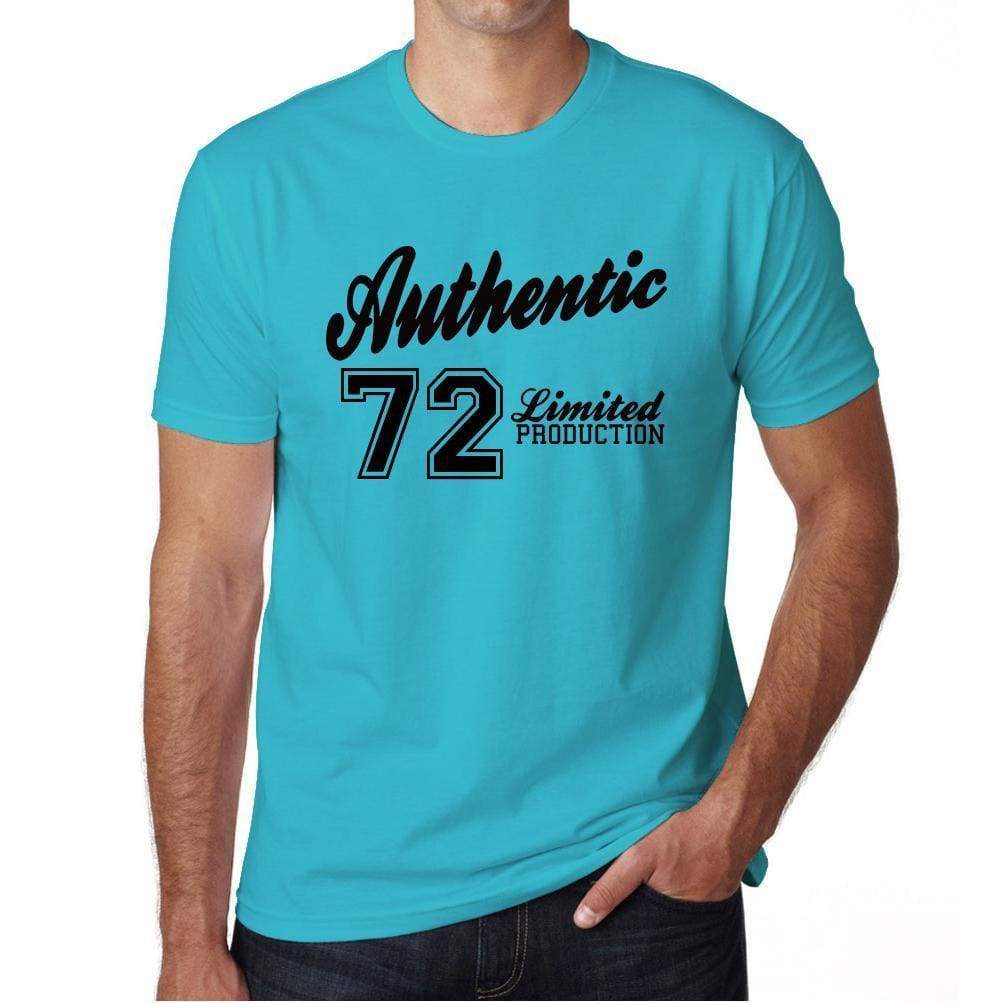 72 Authentic Blue Mens Short Sleeve Round Neck T-Shirt 00122 - Blue / S - Casual