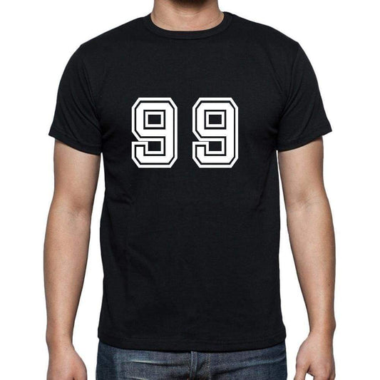 99 Numbers Black Mens Short Sleeve Round Neck T-Shirt 00116 - Casual