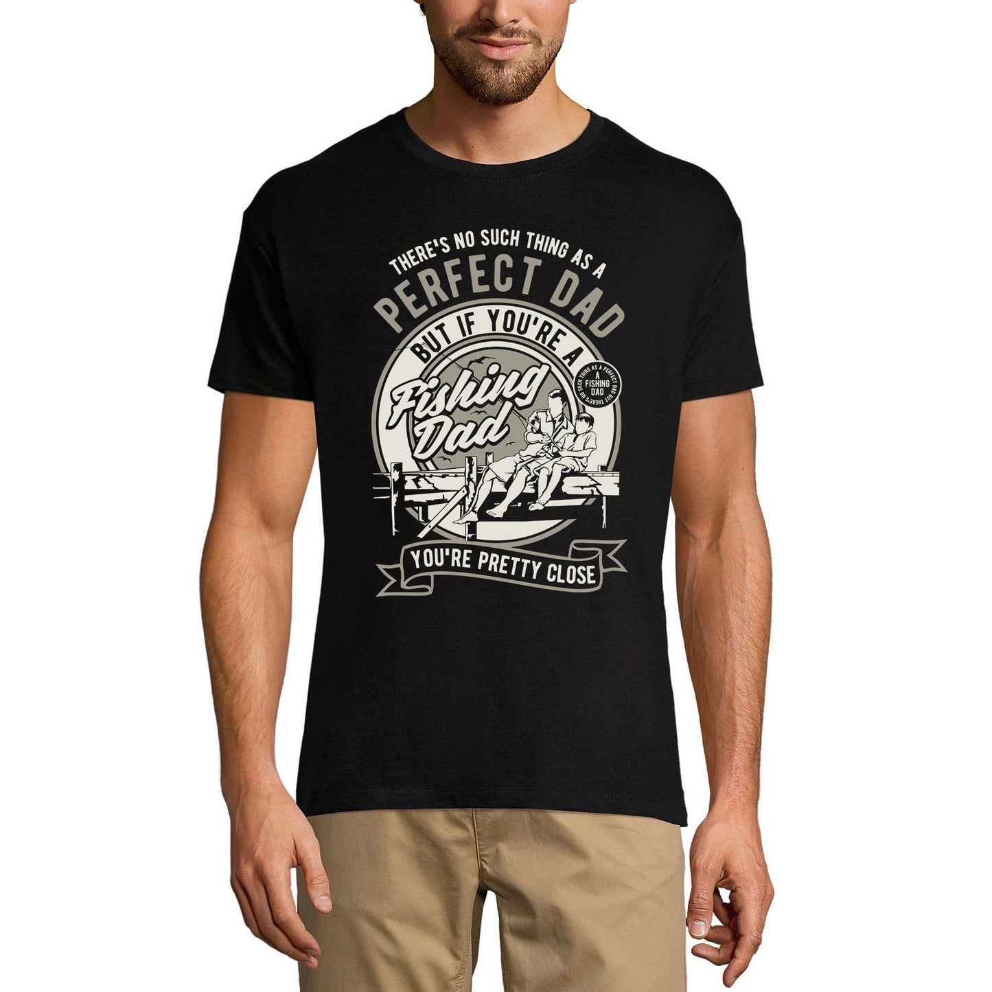 ULTRABASIC Herren-T-Shirt No Such Thing As a Perfect Dad But If You're a Fishing Dad – Lustiges Fischer-T-Shirt