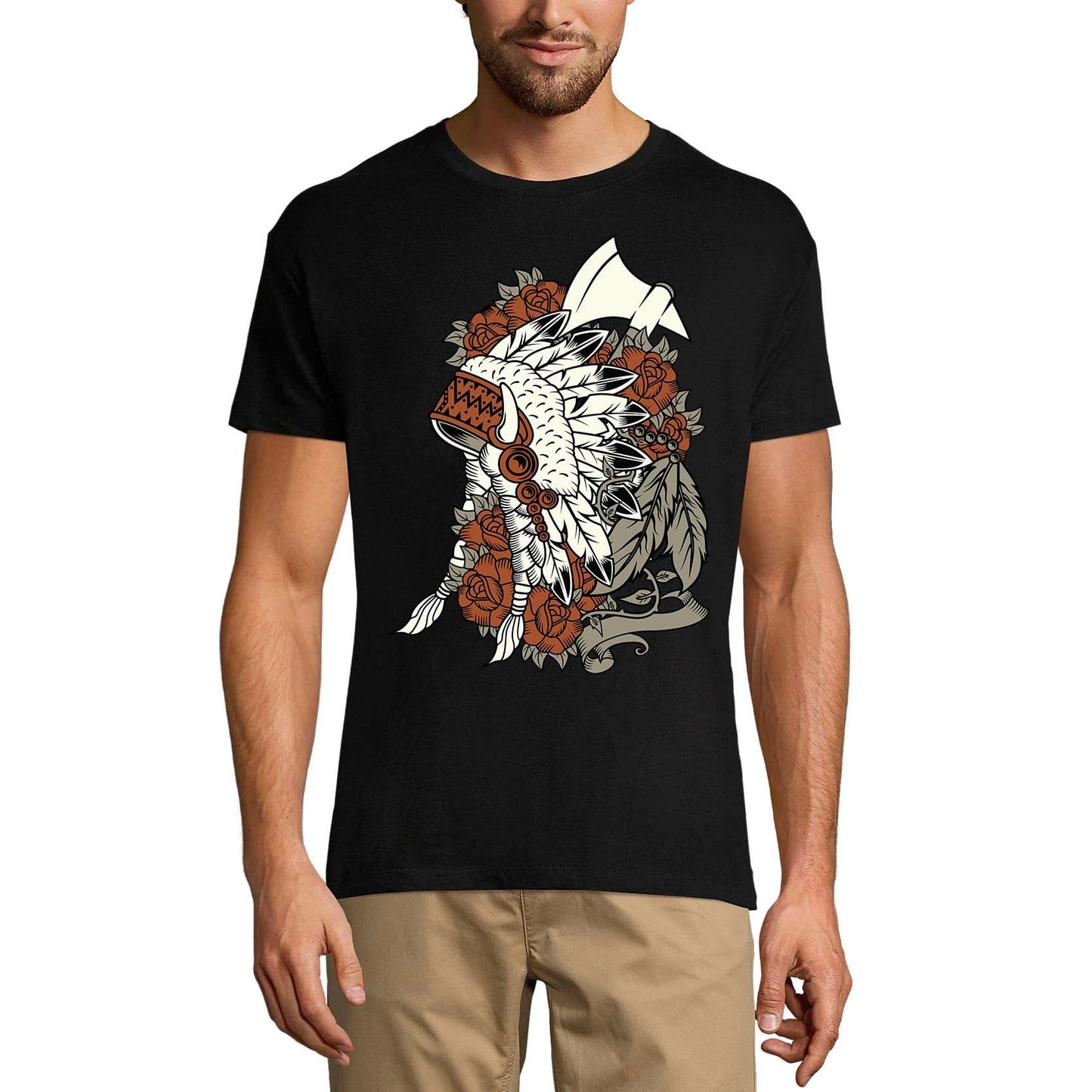 ULTRABASIC Herren Grafik-T-Shirt Indians War Bonnet – Battle Chief T-Shirt