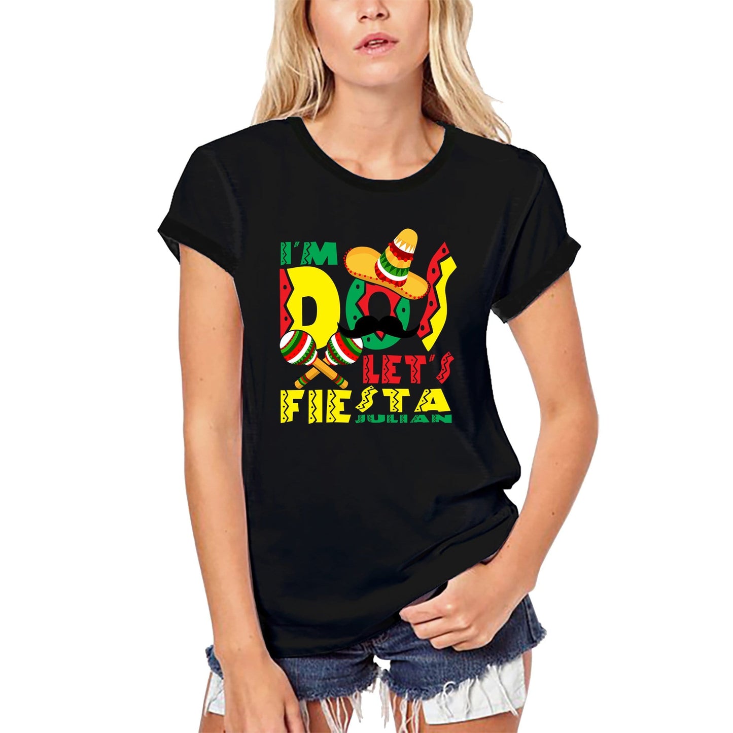 ULTRABASIC Women's Organic T-Shirt Let's Fiesta Julian - Funny Mexican Traditional Tee Shirt