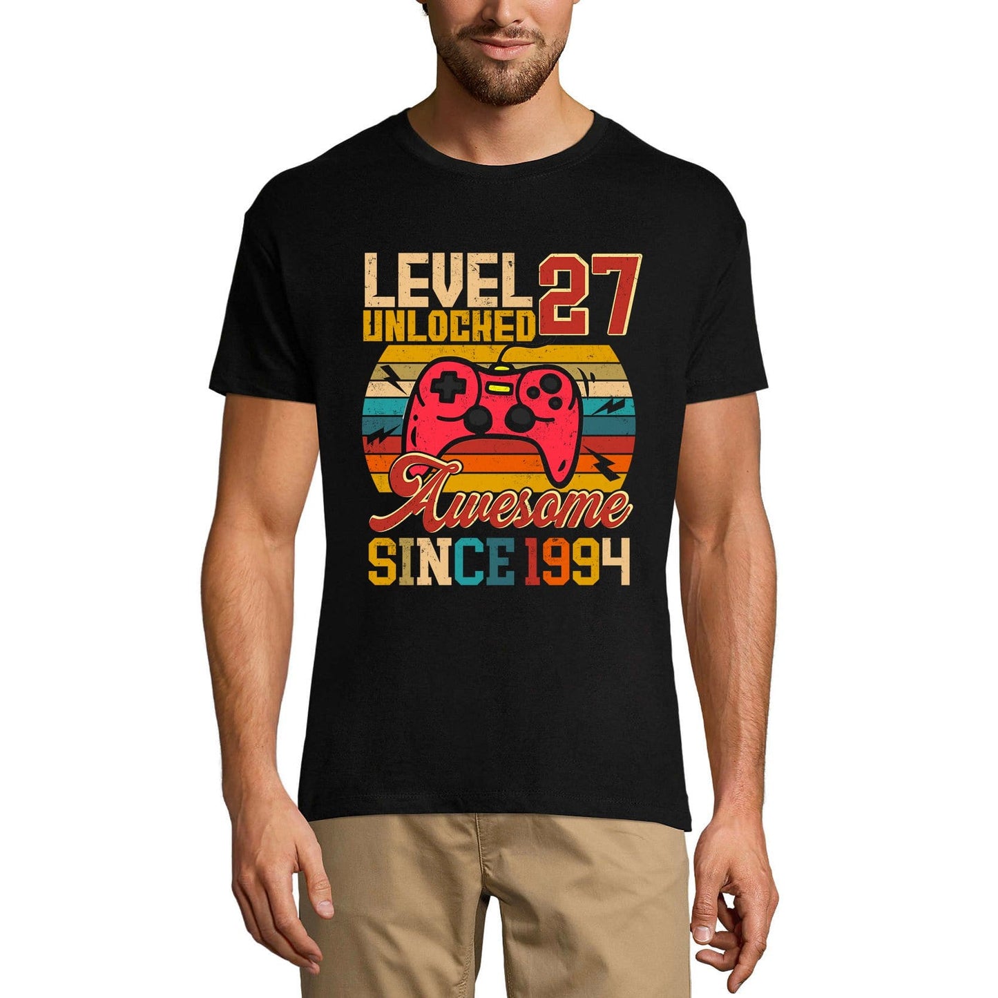 T-shirt de jeu ULTRABASIC pour hommes, niveau 27 débloqué, cadeau de joueur pour le 27e anniversaire