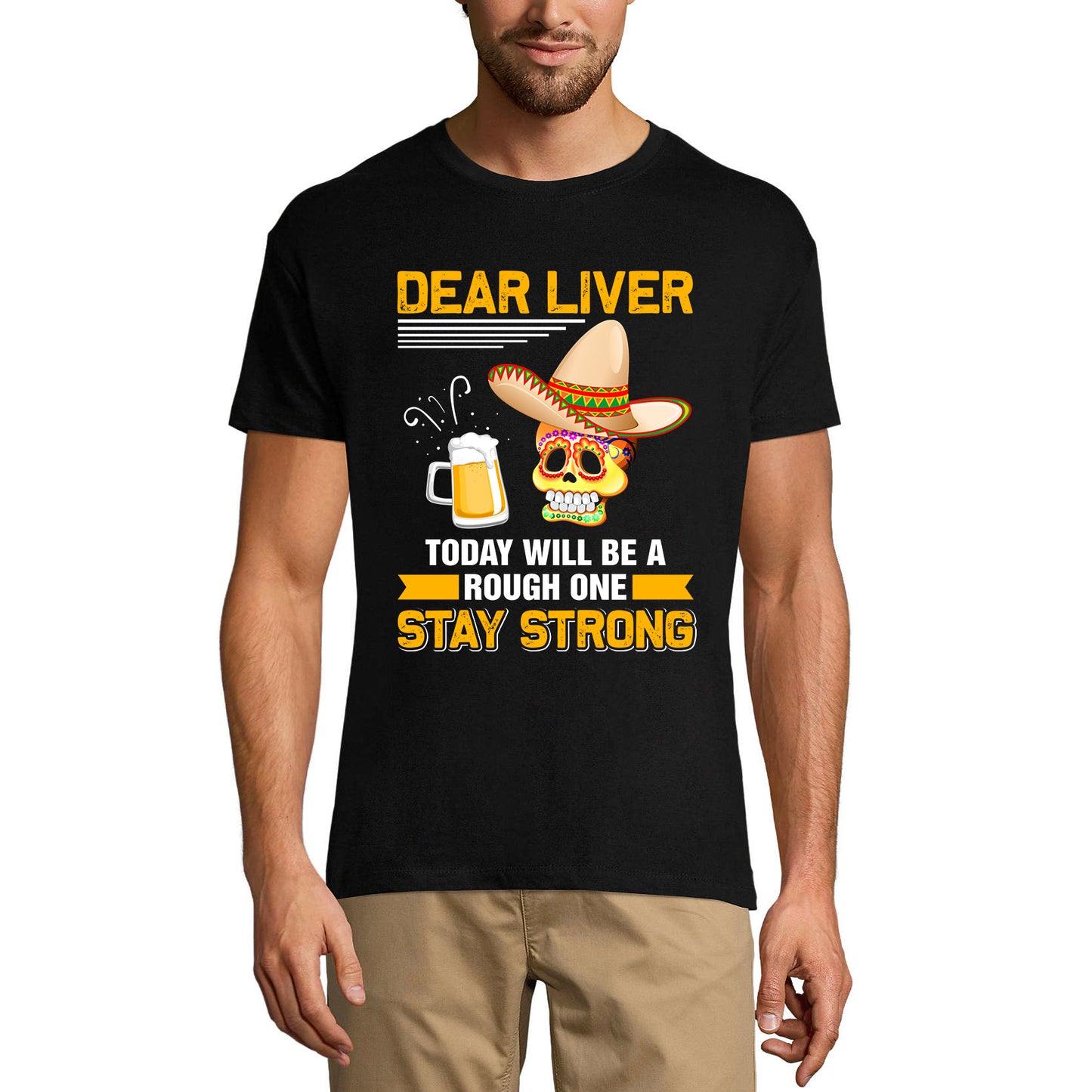 ULTRABASIC Herren-T-Shirt „Liebe Leber“, heute wird es schwierig – „Stay Strong“-T-Shirt für Bierliebhaber