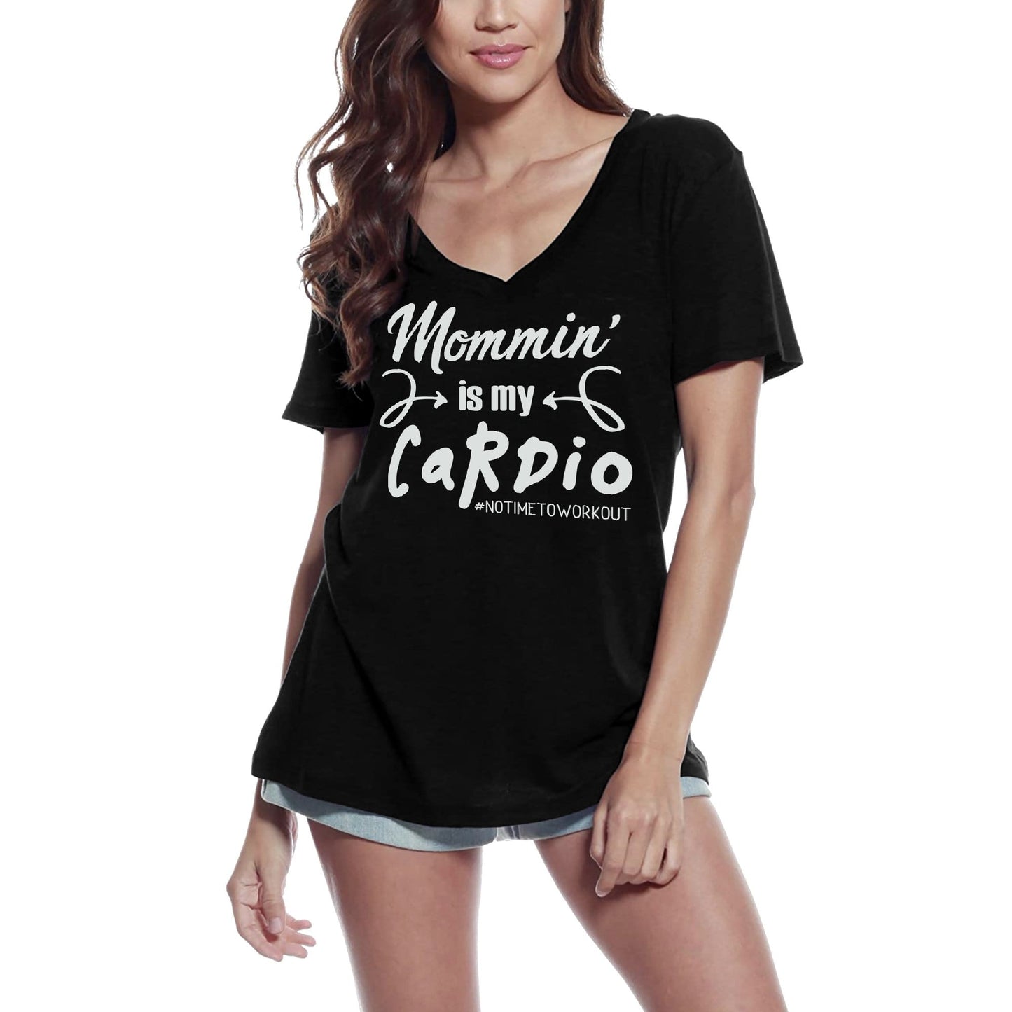 ULTRABASIC Women's T-Shirt Mommin Is My Cardio - Short Sleeve Tee Shirt Tops