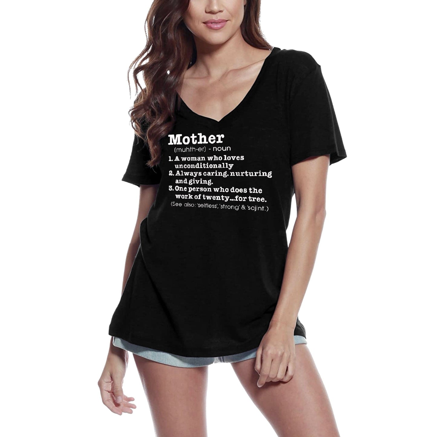 ULTRABASIC Women's Novelty T-Shirt Mother Definition - Short Sleeve Tee Shirt Tops