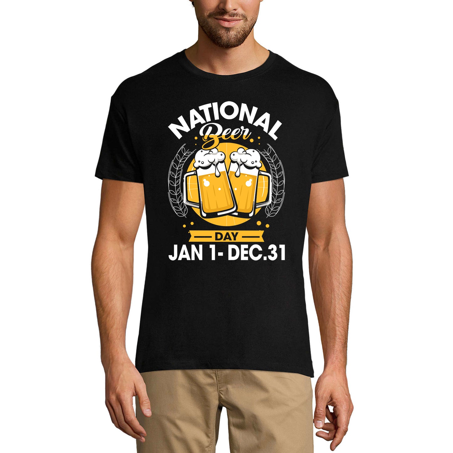 ULTRABASIC Lustiges Herren-T-Shirt zum Nationalbiertag, 1. Januar, 31. Dezember – Bierliebhaber-T-Shirt