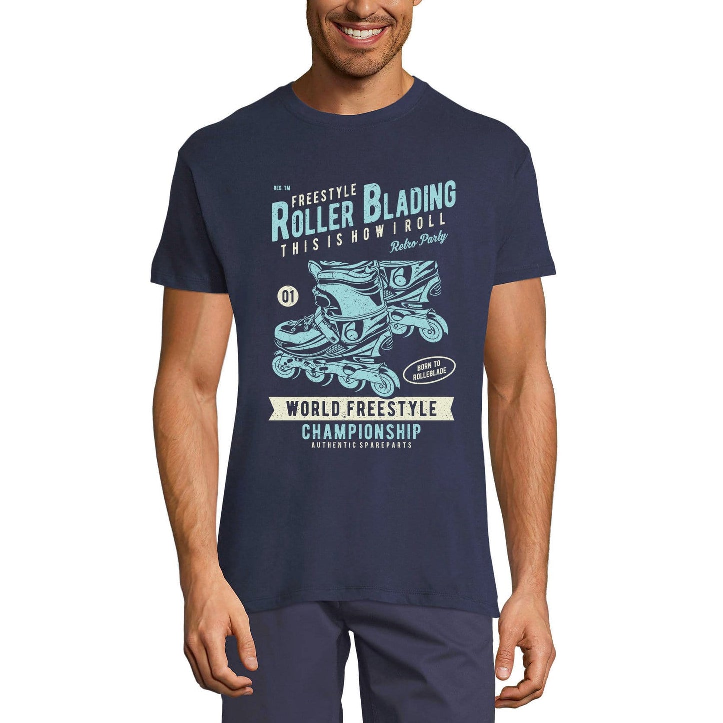 ULTRABASIC Herren T-Shirt Freestyle Roller Blader – Born to Rollerblade T-Shirt