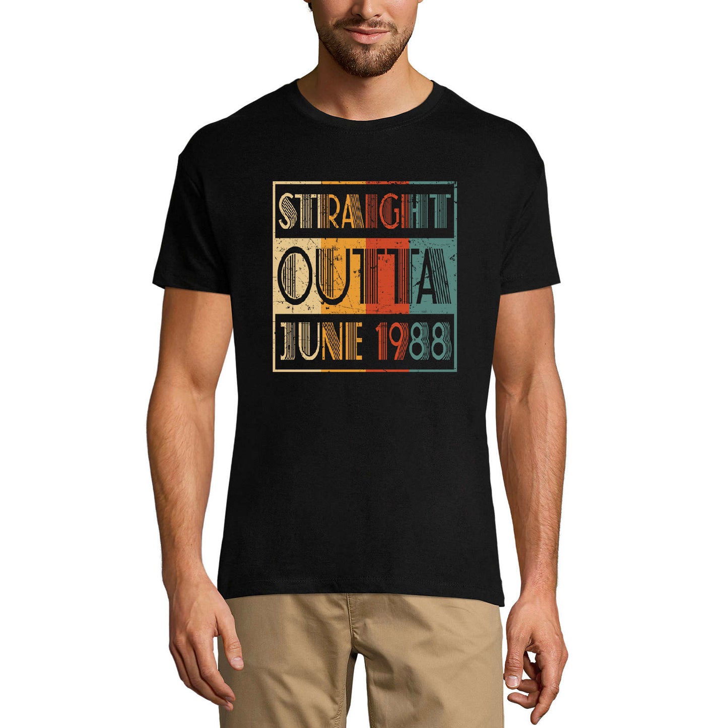 ULTRABASIC Herren T-Shirt Straight Outta June 1988 – Geschenk zum 33. Geburtstag T-Shirt