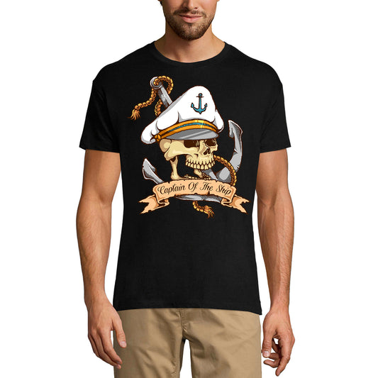ULTRABASIC Men's Graphic T-Shirt Skull Captain - Captain Of The Ship - Vintage Shirt
