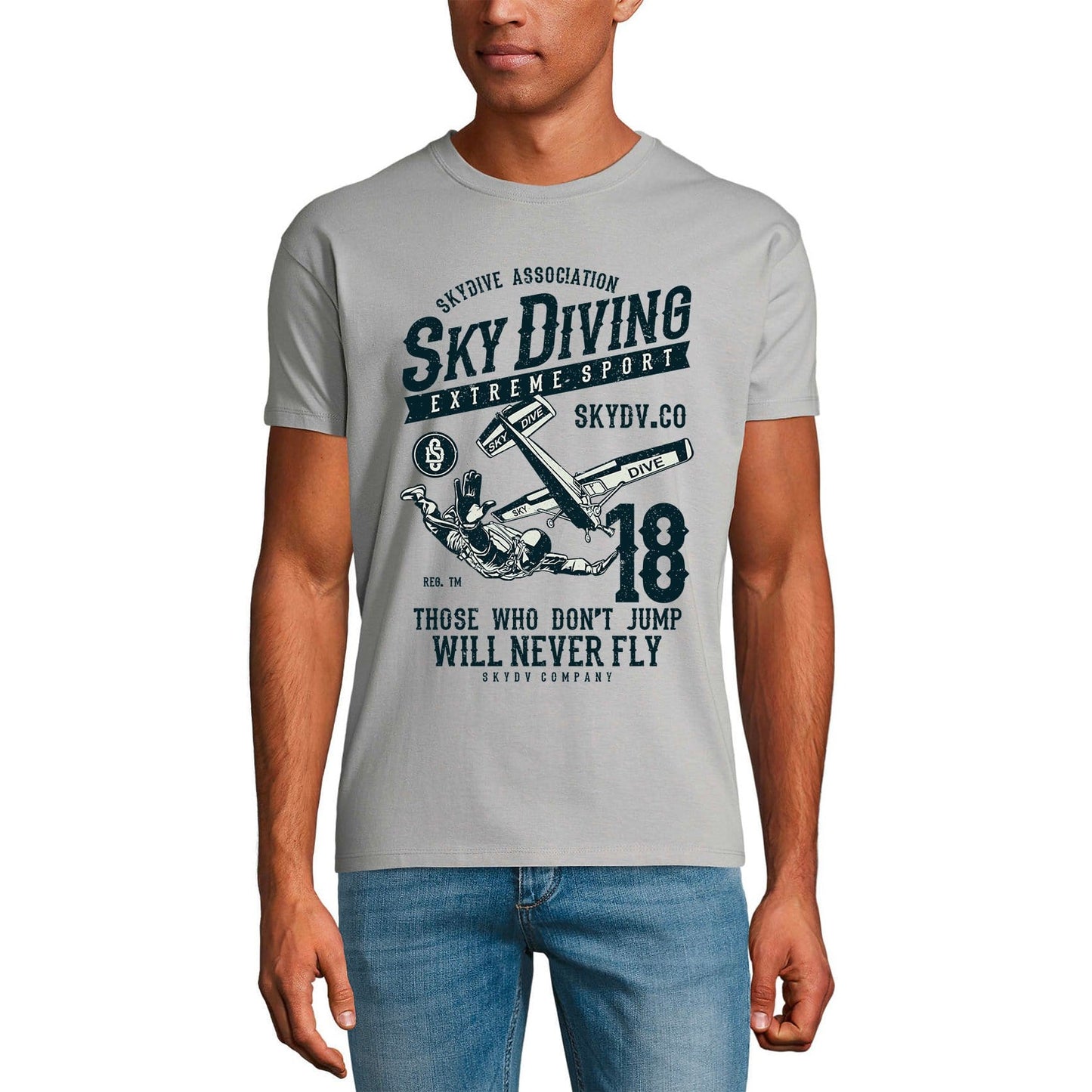 ULTRABASIC Herren T-Shirt Sky Diving Extremsport – Zitate Sky Dive T-Shirt