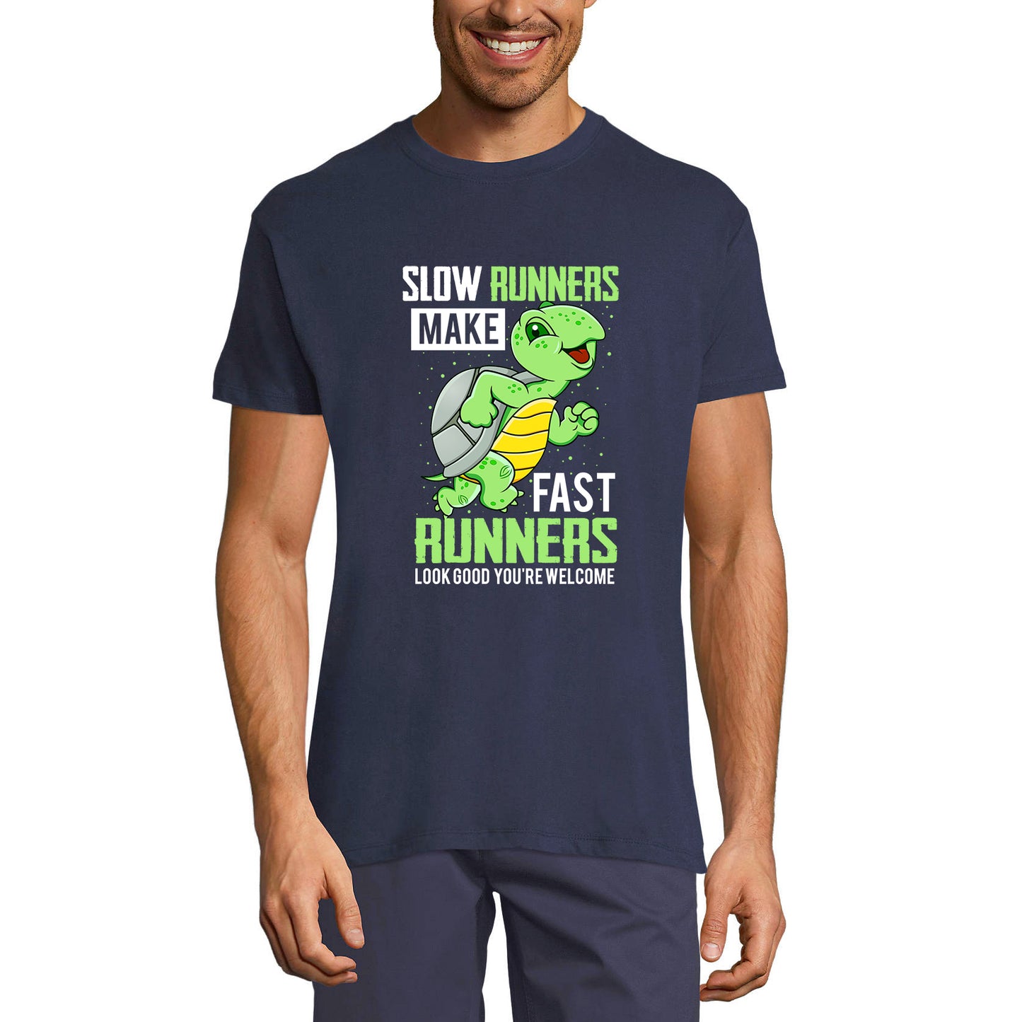 ULTRABASIC Herren-T-Shirt „Slow Runners Make Fast Runners“ – lustiges Läufer-T-Shirt