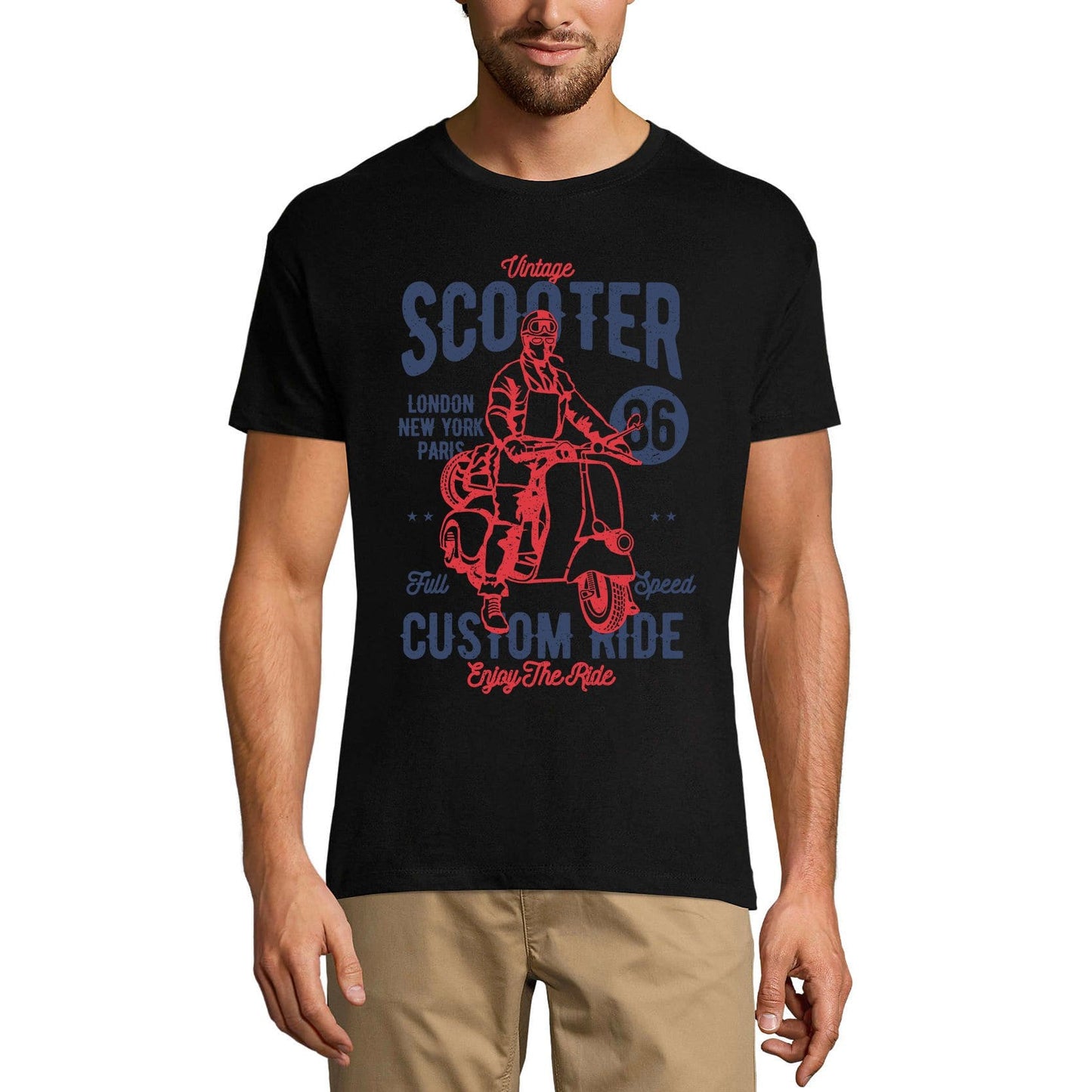 ULTRABASIC Herren Grafik-T-Shirt Vintage Scooter – Custom Ride T-Shirt