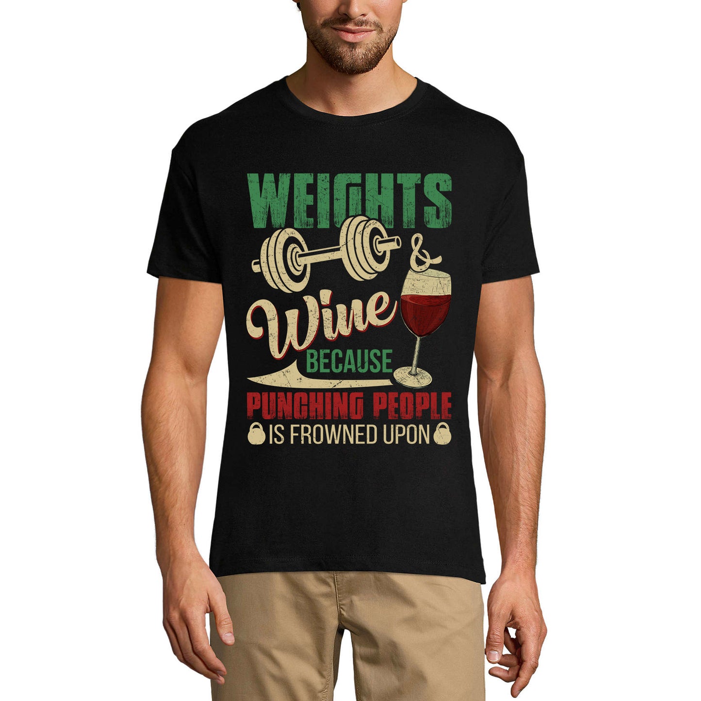 ULTRABASIC T-shirt de gym pour homme Poids et vin – Chemise d'entraînement de motivation
