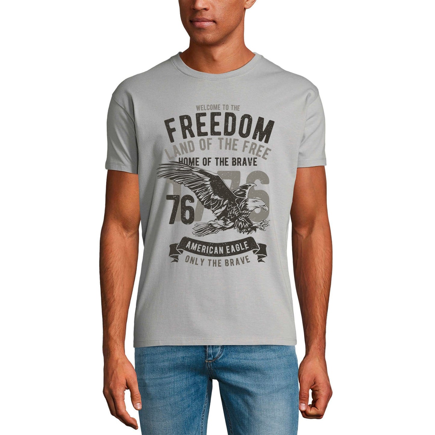 ULTRABASIC Herren T-Shirt Willkommen in der Freiheit – Land der Freien – Heimat der Tapferen – US Patriotisches Eagle T-Shirt