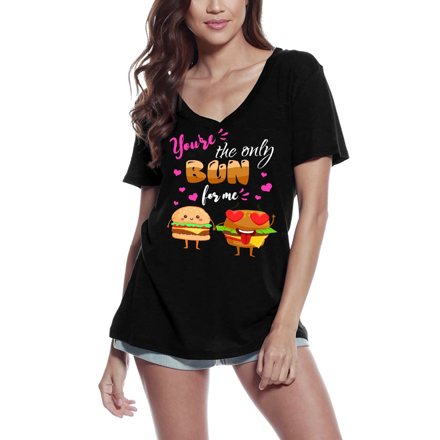 ULTRABASIC Damen-T-Shirt „You Are the Only Bun For Me – Funny Love Food Lover“, kurzärmelige T-Shirts