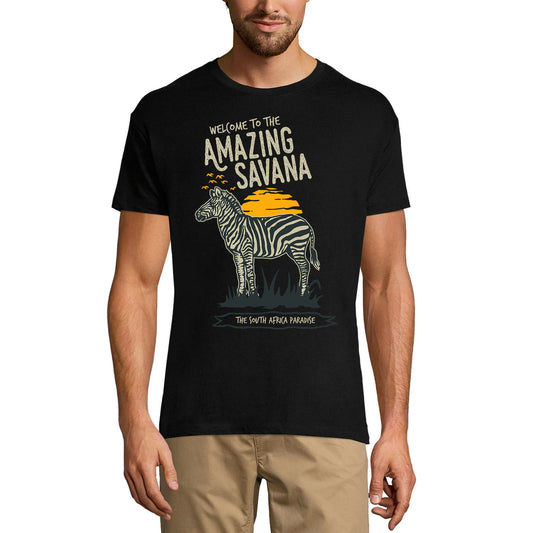 ULTRABASIC Graphic Herren T-Shirt Südafrika Paradise – Zebra Shirt – Sonnenuntergang