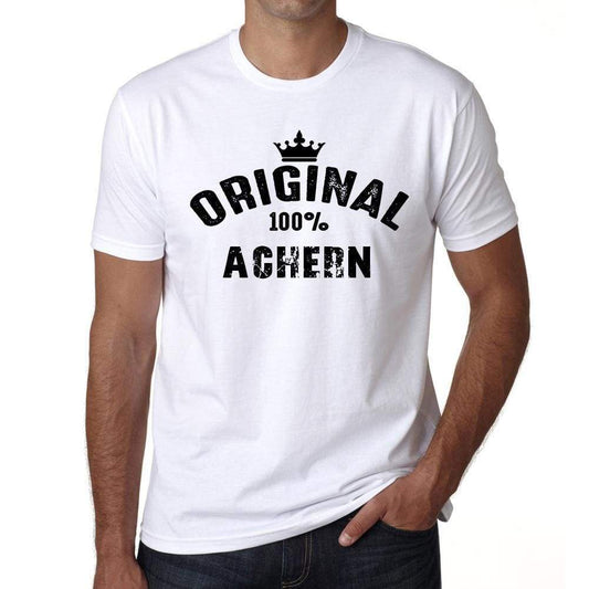 Achern 100% German City White Mens Short Sleeve Round Neck T-Shirt 00001 - Casual