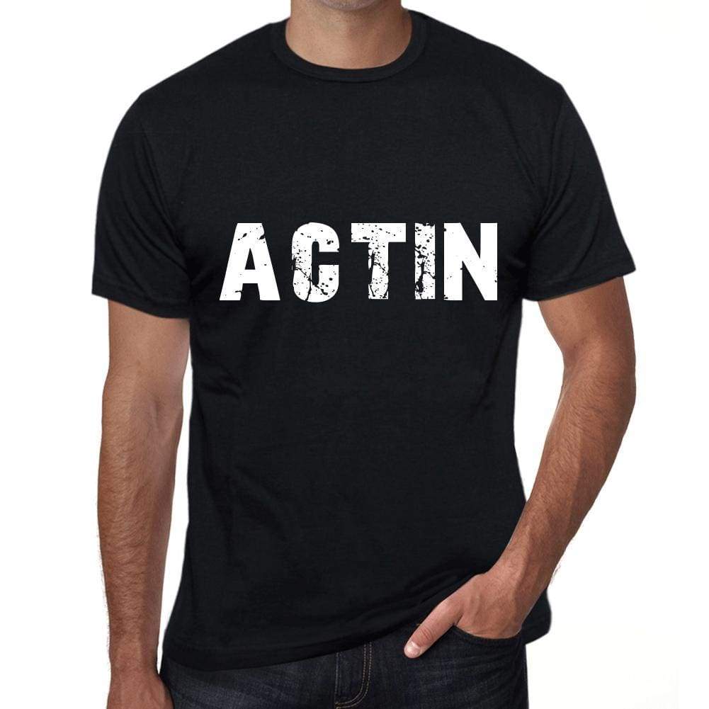 Actin Mens Retro T Shirt Black Birthday Gift 00553 - Black / Xs - Casual