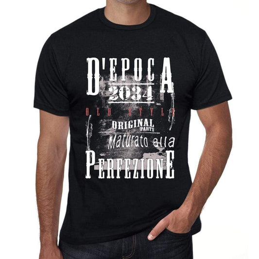 Aged to Perfection, Italian, 2034, Black, Men's Short Sleeve Round Neck T-shirt, gift t-shirt 00355 - Ultrabasic