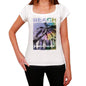 Andrano Beach Name Palm White Womens Short Sleeve Round Neck T-Shirt 00287 - White / Xs - Casual