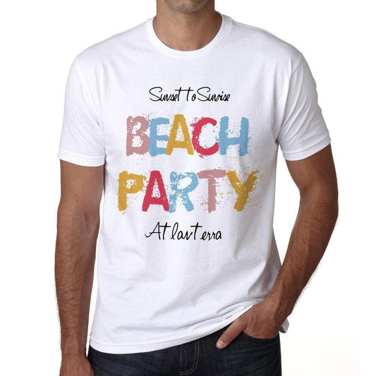Atlanterra Beach Party White Mens Short Sleeve Round Neck T-Shirt 00279 - White / S - Casual