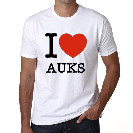 Auks Mens Short Sleeve Round Neck T-Shirt - White / S - Casual