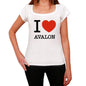 Avalon I Love Citys White Womens Short Sleeve Round Neck T-Shirt 00012 - White / Xs - Casual