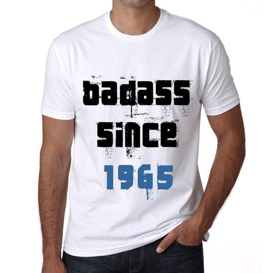 Badass Since 1965 Men's T-shirt White Birthday Gift 00429 - Ultrabasic