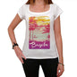 Bagobo Escape To Paradise Womens Short Sleeve Round Neck T-Shirt 00280 - White / Xs - Casual