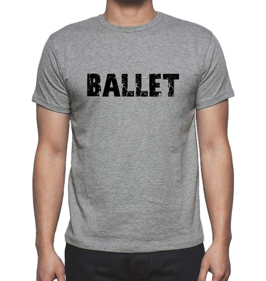 Ballet Grey Mens Short Sleeve Round Neck T-Shirt 00018 - Grey / S - Casual