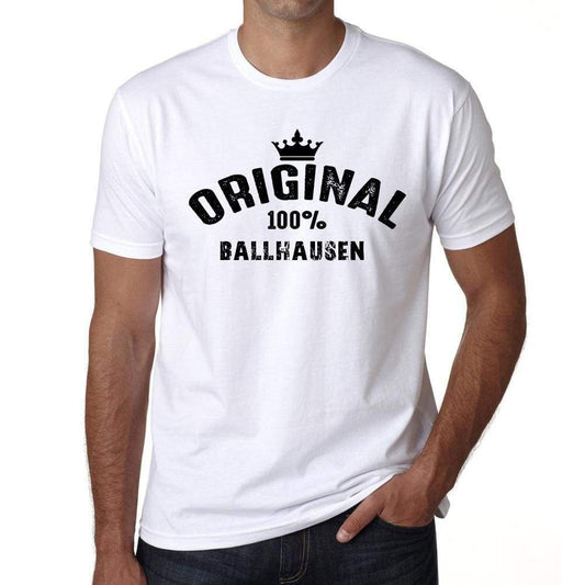 Ballhausen 100% German City White Mens Short Sleeve Round Neck T-Shirt 00001 - Casual